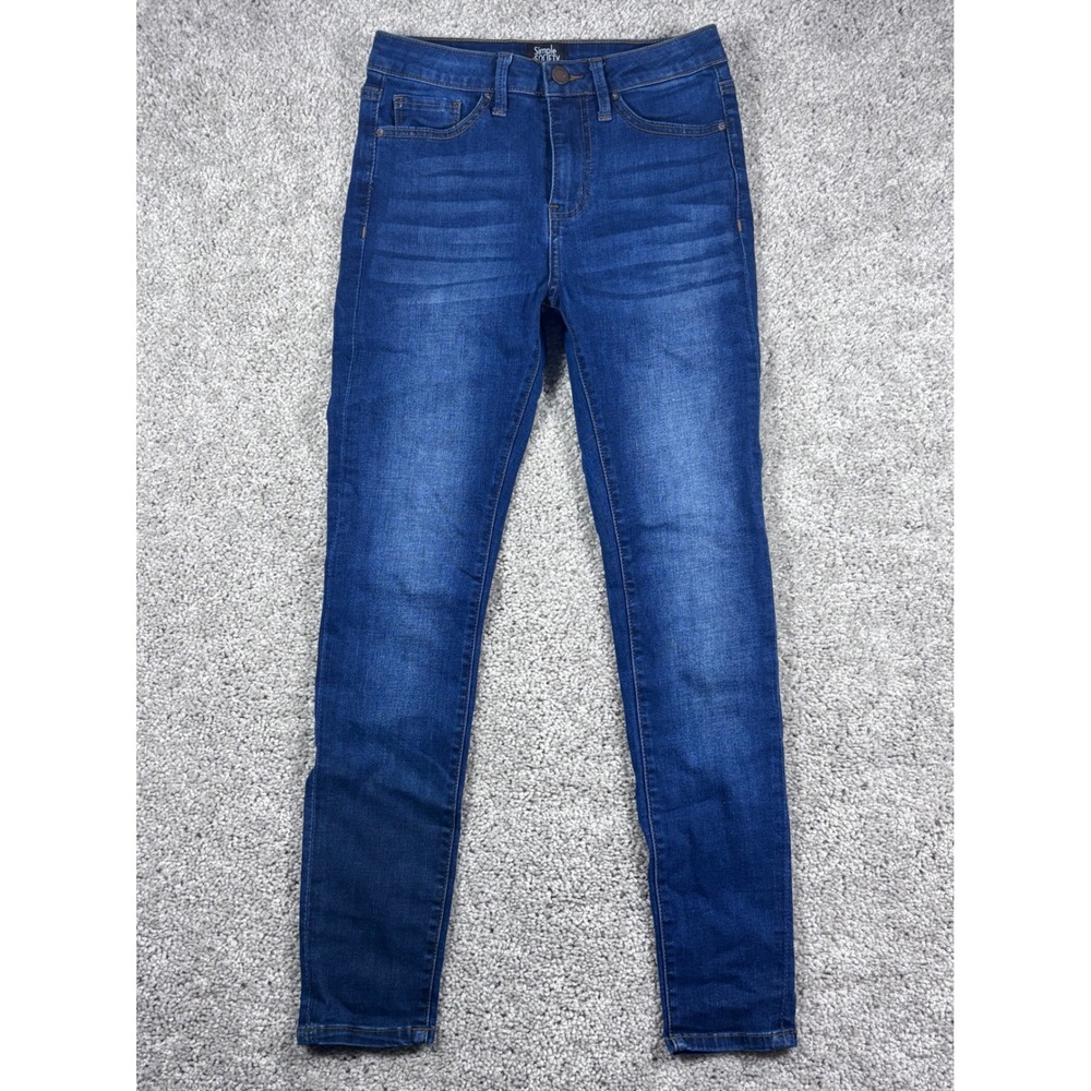 Simple Society Womens Size 3/26 Dark‎ Wash High Rise Skinny Jeans